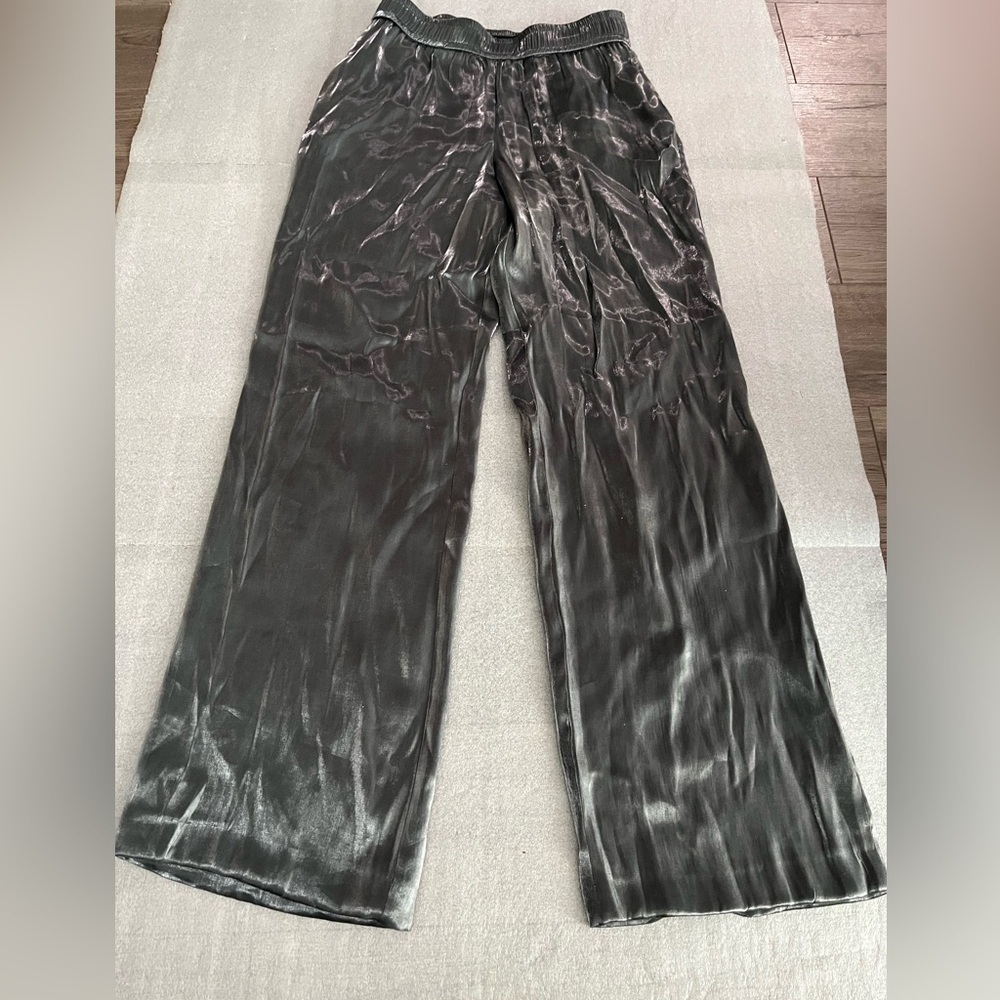 [XS]Zara Metallic Gray Wide leg Trousers